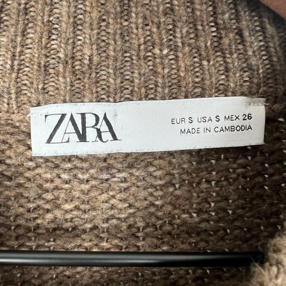 Blogger Favorite Zara Oversized Sweater Slouchy Ribbed Knit Crew Chunky Preppy - Picture 6 of 8